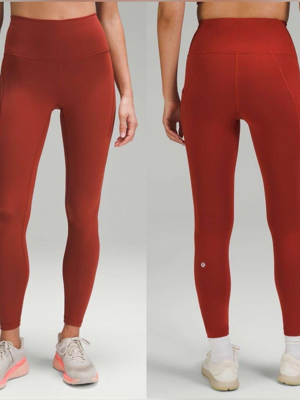 LULULEMON | Wunder Train High Rise Crop W/ Pockets in Terra Red | 4